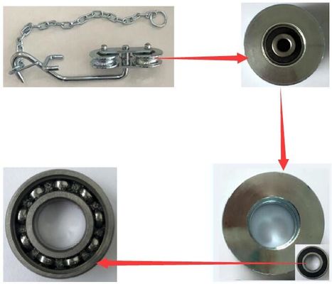 কলা খামারের জন্য চেইন সহ ISO9001 গ্যালভানাইজড কলা ক্যাবলওয়ে রোলার ট্রলি পুলি
