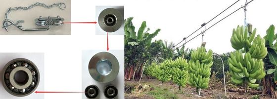 আয়রন কলা ক্যাবলওয়ে রোলার জিঙ্ক সিলভার কলা ফার্ম ট্রলি রোলার পুলি