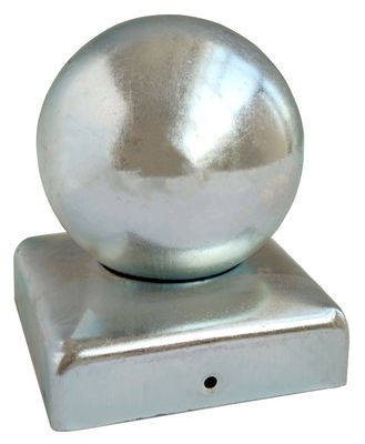 80x80mm বেড়া পোস্ট ক্যাপ সঙ্গে বল বৃত্তাকার গ্যালভানাইজড শীর্ষ সাদা ইস্পাত আলংকারিক