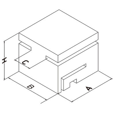 74x76x62.2mm স্লাইডিং গেট নাইলন গাইড ব্লক 75mm সাদা