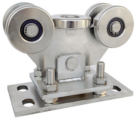 ব্যাস 68mm 304 স্টেইনলেস 5 চাকা 80X80 ট্র্যাক অ্যাডজাস্টেবল ক্যান্টিলিভার গেট ক্যারেজের জন্য