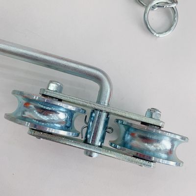 চেইন হেভি ডিউটি ​​বল বিয়ারিং D64mm সহ হোয়াইট জিঙ্ক কলা ক্যাবলওয়ে রোলার সিস্টেম