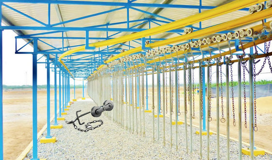 56mm-64mm আয়রন স্টিল জিঙ্ক সিলভার ক্যাবলওয়ে কলা ফার্ম ট্রলি রোলার পুলি